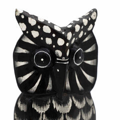 Set of Three Owls on a Branch - White-Ornaments & Figurines-Siesta Crafts