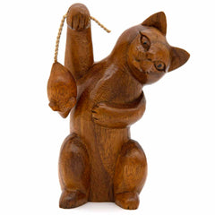 Cat and Mouse Woodcarving-Ornaments & Figurines-Siesta Crafts