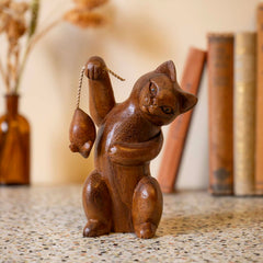 Cat and Mouse Woodcarving-Ornaments & Figurines-Siesta Crafts
