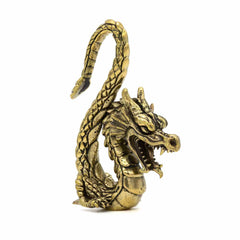 Brass Dragon With Raised Tail-Ornaments & Figurines-Siesta Crafts