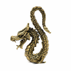 Brass Dragon With Raised Tail-Ornaments & Figurines-Siesta Crafts