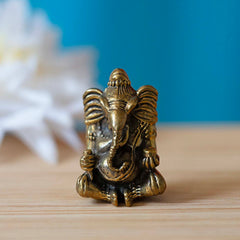 Brass Sitting Ganesh