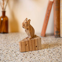 Carved Mouse on Cheese-Ornaments & Figurines-Siesta Crafts