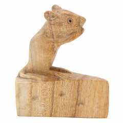 Carved Mouse on Cheese-Ornaments & Figurines-Siesta Crafts