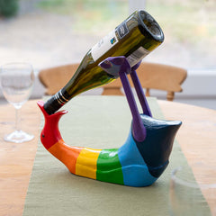 Rainbow Duck Bottle Holder-Ornaments & Figurines-Siesta Crafts