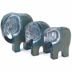 Set of Three Carved Elephants-Ornaments & Figurines-Siesta Crafts