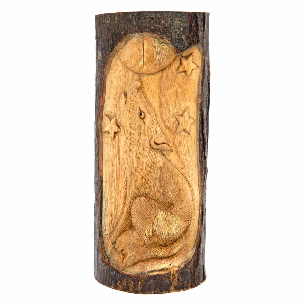 Howling Wolf in Wood-Ornaments & Figurines-Siesta Crafts
