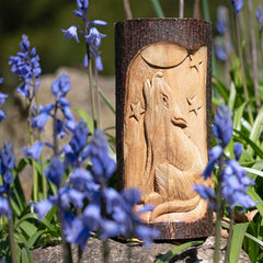 Howling Wolf in Wood-Ornaments & Figurines-Siesta Crafts