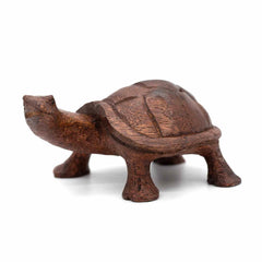 Hand Carved Dark Stained Tortoise-Ornaments & Figurines-Siesta Crafts