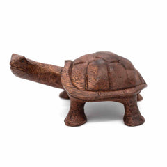 Hand Carved Dark Stained Tortoise-Ornaments & Figurines-Siesta Crafts
