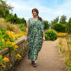 Jungle Print Split Sleeve Kaftan-Tops-Siesta Crafts