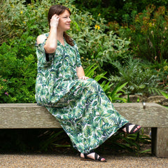 Jungle Print Split Sleeve Kaftan-Tops-Siesta Crafts