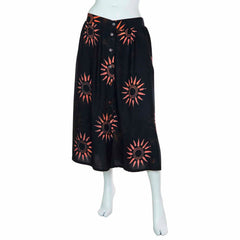 Black Sun Button Skirt-Skirts-Siesta Crafts