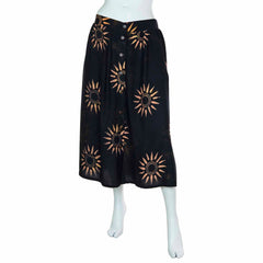 Black Sun Button Skirt-Skirts-Siesta Crafts