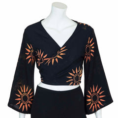 Black Sun Wrap Top-Tops-Siesta Crafts