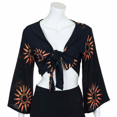 Black Sun Wrap Top-Tops-Siesta Crafts