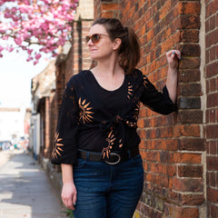 Black Sun Wrap Top-Tops-Siesta Crafts