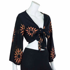 Black Sun Wrap Top-Tops-Siesta Crafts