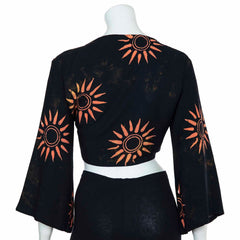 Black Sun Wrap Top-Tops-Siesta Crafts