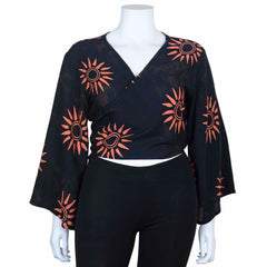 Black Sun Wrap Top-Tops-Siesta Crafts