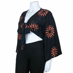 Black Sun Wrap Top-Tops-Siesta Crafts