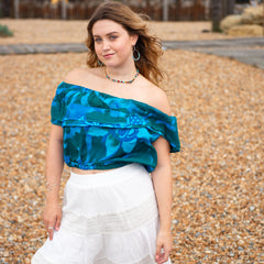 Bali Flower Bardot Top-Tops-Siesta Crafts