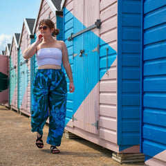 Bali Flower Printed Trousers-Trousers-Siesta Crafts