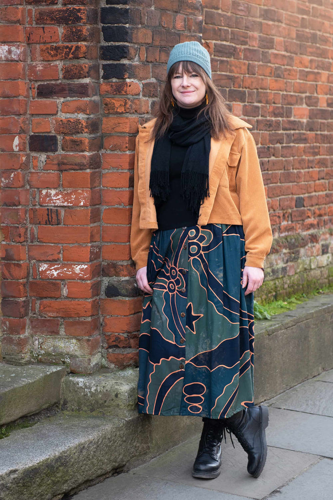Abstract Button Skirt-Skirts-Siesta Crafts