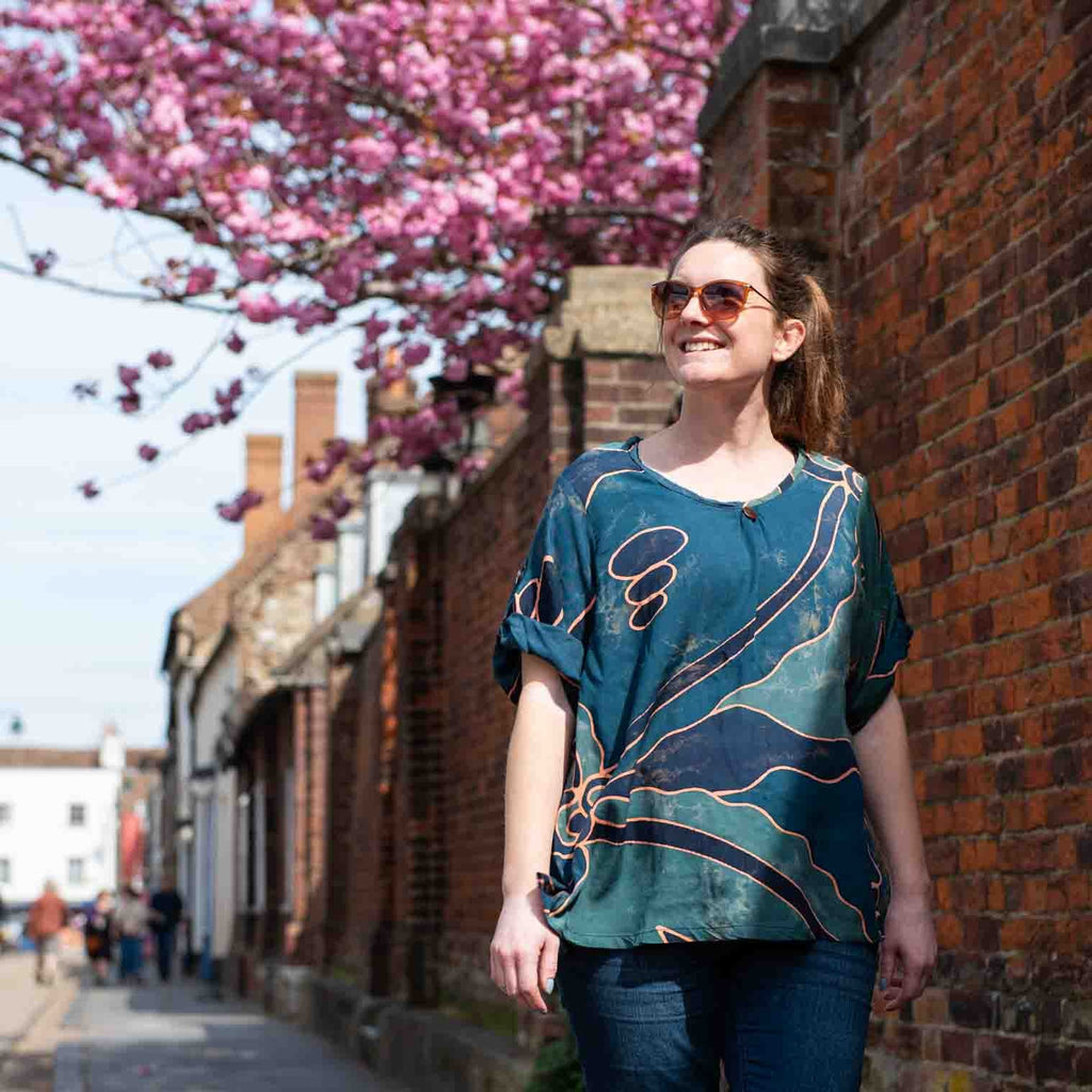 Button Sleeve Top-Tops-Siesta Crafts