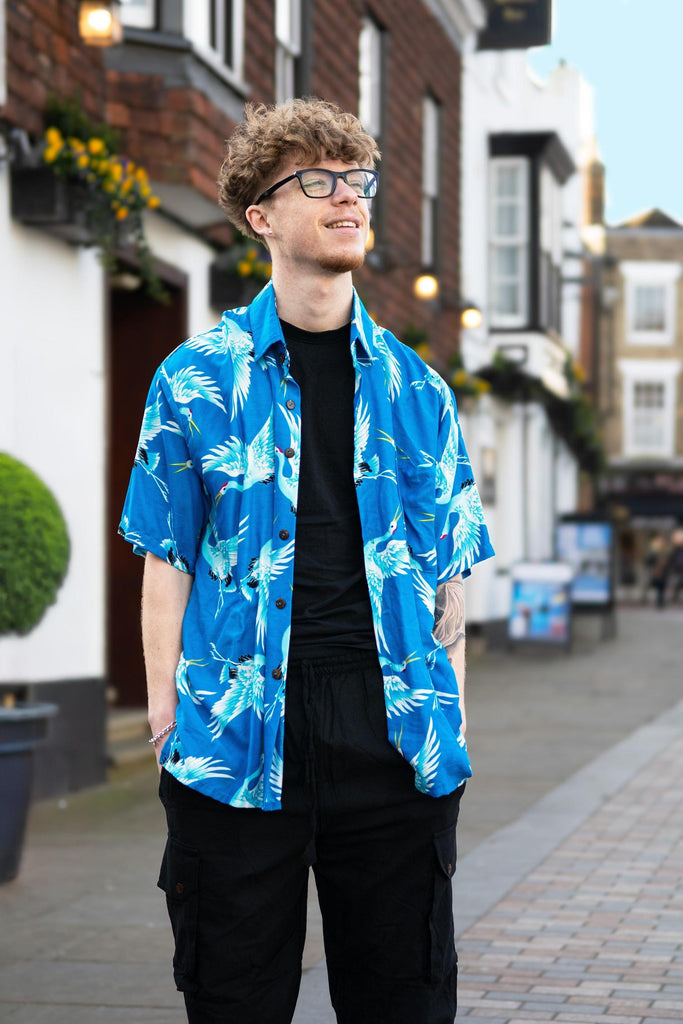 Crane Print Shirt-Shirts-Siesta Crafts
