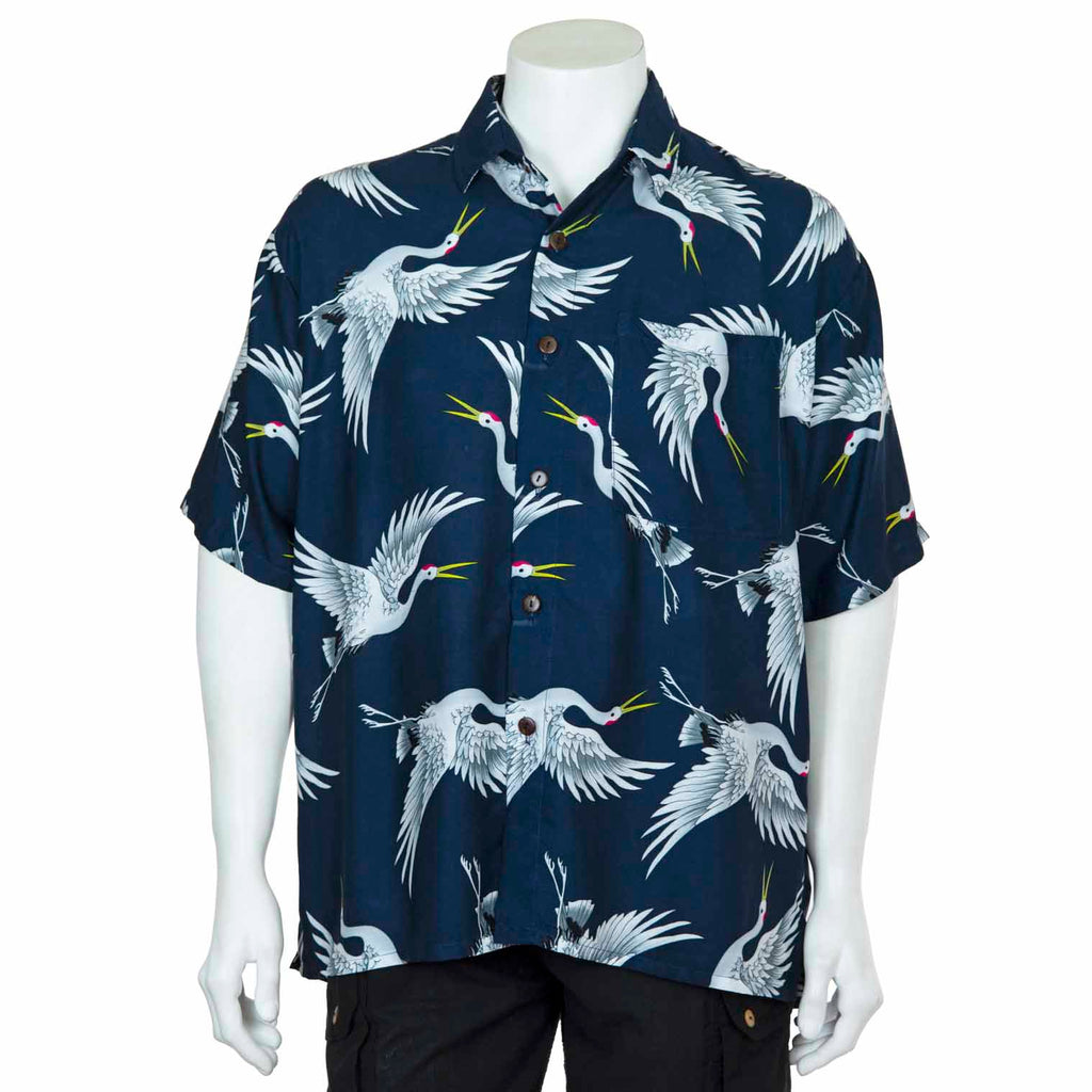 Crane Print Shirt-Shirts-Siesta Crafts