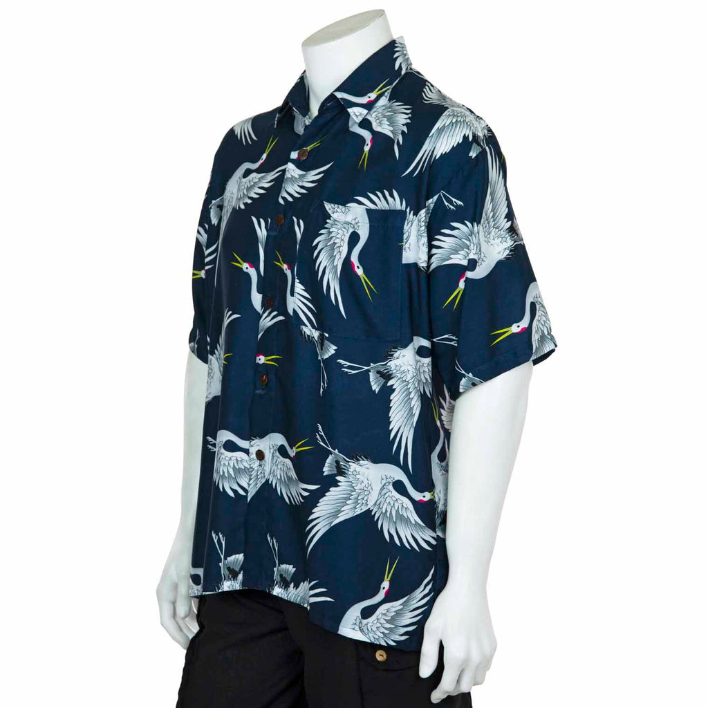 Crane Print Shirt-Shirts-Siesta Crafts