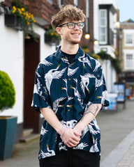 Crane Print Shirt-Shirts-Siesta Crafts