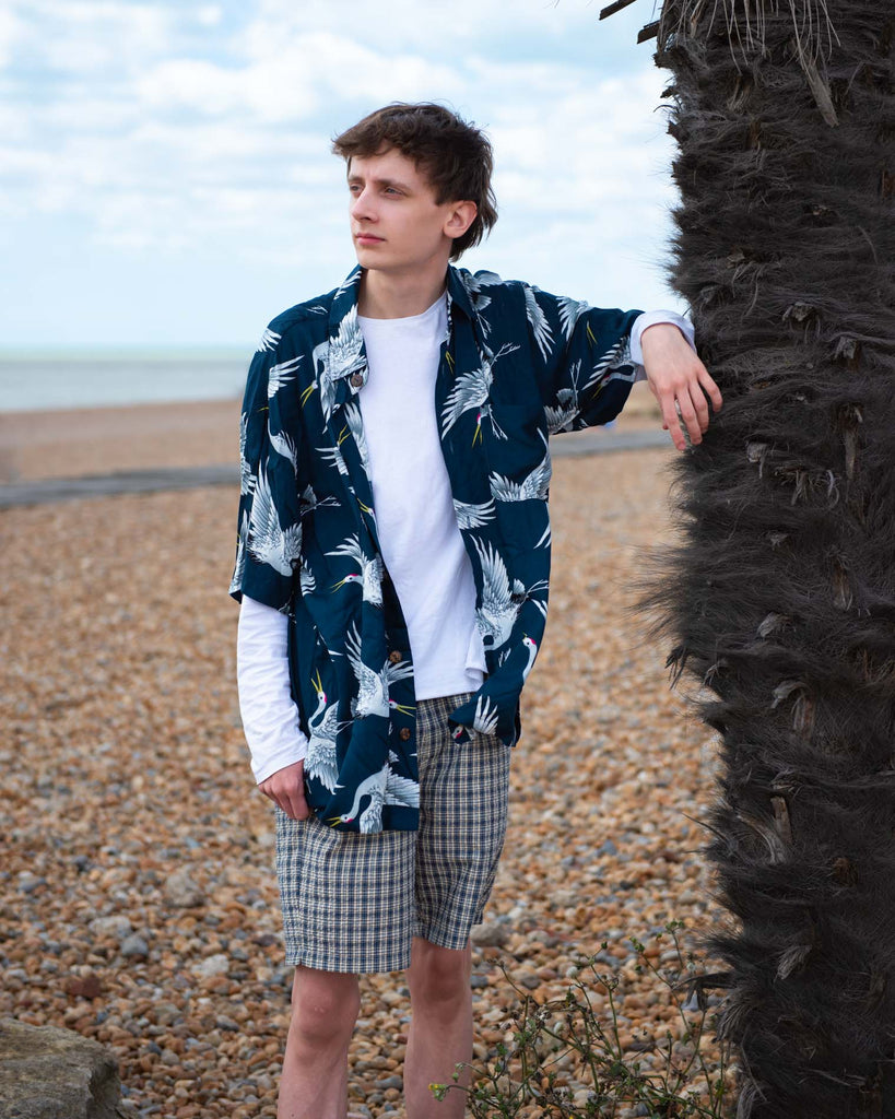 Crane Print Shirt-Shirts-Siesta Crafts
