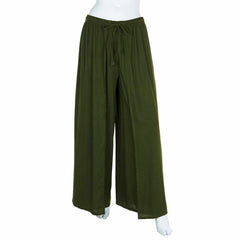 Ultra Wide Leg Crinkle Trousers Plain-Trousers-Siesta Crafts