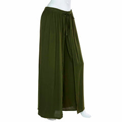 Ultra Wide Leg Crinkle Trousers Plain-Trousers-Siesta Crafts