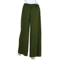 Ultra Wide Leg Crinkle Trousers Plain-Trousers-Siesta Crafts