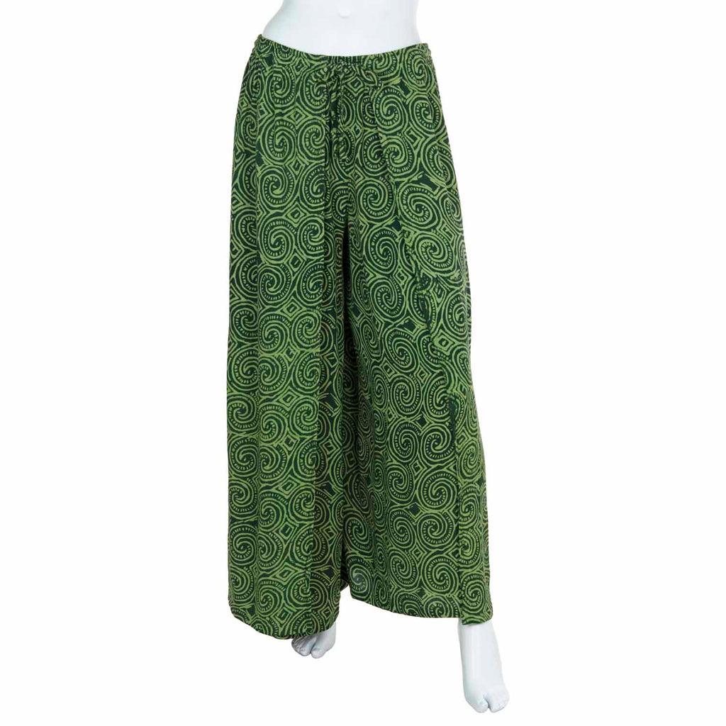 Ultra Wide Leg Crinkle Trousers - Spiral-Trousers-Siesta Crafts