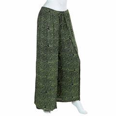 Crinkle Faux Wrap Palazzo Trousers - Spiral-Trousers-Siesta Crafts