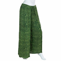 Ultra Wide Leg Crinkle Trousers - Spiral-Trousers-Siesta Crafts