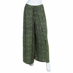Crinkle Faux Wrap Palazzo Trousers - Spiral-Trousers-Siesta Crafts