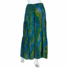 Flamenco Style Wide Trousers - Lagoon Batik-Trousers-Siesta Crafts