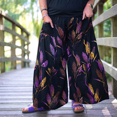 Flamenco Style Wide Trousers - Wheat Batik