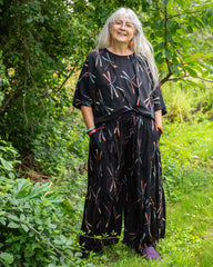 Flamenco Style Wide Trousers - Dragonfly Batik-Trousers-Siesta Crafts