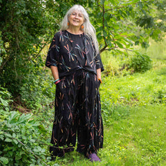 Flamenco Style Wide Trousers - Dragonfly Batik-Trousers-Siesta Crafts