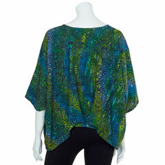 Butterfly Pleat Top - Lagoon Batik-Tops-Siesta Crafts
