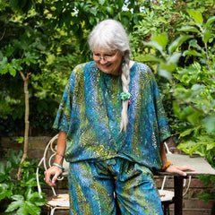 Butterfly Pleat Top - Lagoon Batik-Tops-Siesta Crafts