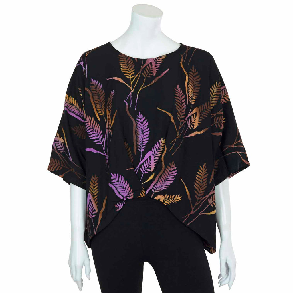 Butterfly Pleat Top - Wheat Batik-Tops-Siesta Crafts