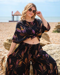 Butterfly Pleat Top - Wheat Batik-Tops-Siesta Crafts