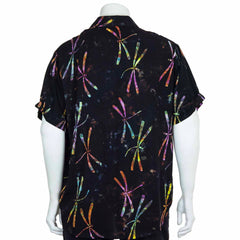 Turn Up Sleeve Shirt - Dragonfly Batik-Shirts-Siesta Crafts